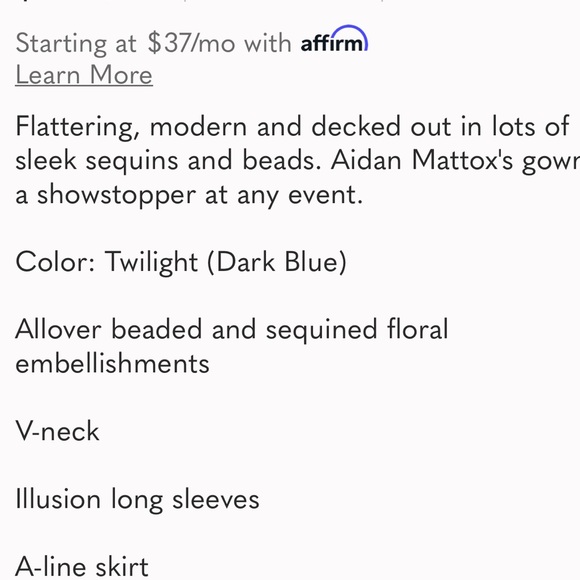 Aidan Mattox embellished sheer long sleeve long gown - Picture 17 of 17